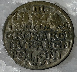 1622 Polish-Lithuania Poland 3 Gros Sigismund III  Waza Vasa Trojak Silver Coin
