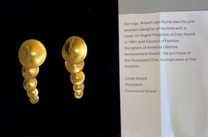 Authentic Authentic Rare Robert Lee Morris Gold Plated Graduated Gold Plated Disc Earrings