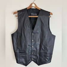 Wilson  s Black Leather women  s button up vest Vest for women size large