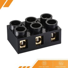 2 x Terminal Blocks 500V 60A Dual Row 3Positions Screw Electric Barrier Strip