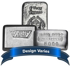 3 Troy oz .999+ Fine Silver Cast Bar Secondary Market 79.72 per troy oz