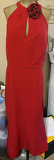 City Chic Iliana Cherry Red Halter Keyhole Sequin Flower Maxi Dress Sz 22