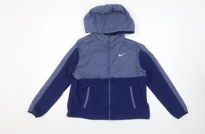 Nike Jungen Jacke blau Dri-FIT Kapuze Full Zip Größe L 146-156 cm
