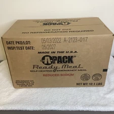 MRE APack A Pack Ready To Eat Reduced Sodium Case of 12 6 Menus 05/27  insp date