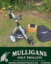USED PRO MASTER ELECTRIC GOLF TROLLEY & NEW SWIFTCADDY LITHIUM BATTERY