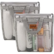2 Pcs Shower Mesh Caddy Bag Quick Dry Hanging Toiletry and Bath Organizer for