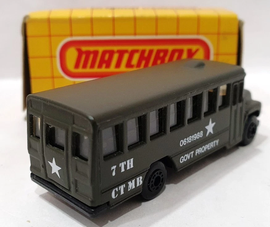 Matchbox Superfast SF47 School Bus Military Govt Army Property CT MB47 With Box - Image 3 of 4