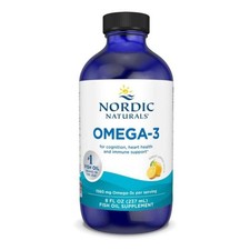 3/28 Nordic Naturals Omega-3, Lemon Flavor - 8 oz - 1560 mg Omega-3 - Fish Oil -