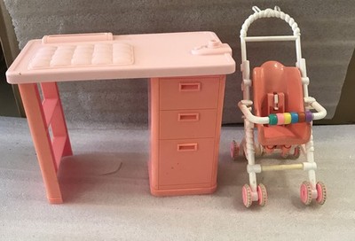 90s Barbie Strollin Fun Baby Doll Stroller & Changing Table