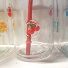 Set of 4 Viral 5.5” Glass Tumblers With Lids And Straws, Red Yellow Blue Pink — photo 3
