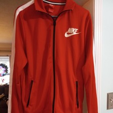 Nike Men's Red Full Zip Swoosh Logo Track Jacket Size L Great Condition