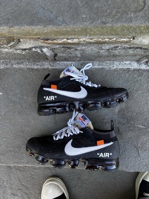 Black Off-White x Nike VaporMax Size 6.5 with White Swoosh Nike Air Max Shoes