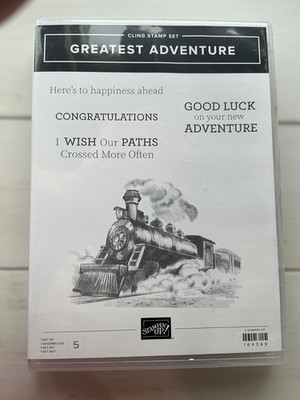 Stampin  Up!  Greatest Adventure  Stamp Set- Train, railroad, good luck