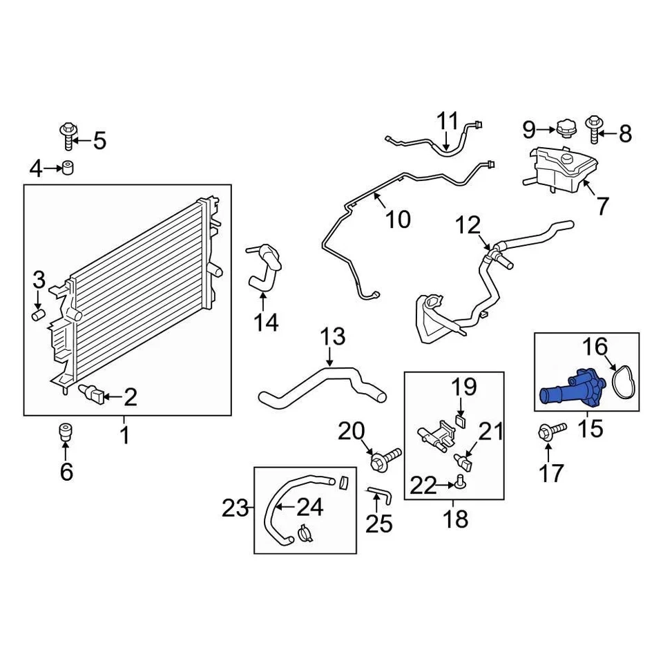 For Ford Explorer 2013-2015 Ford CJ5Z8575A Engine Coolant Thermostat Kit Foto 3 de 3