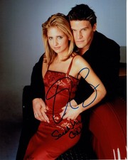 DAVID BOREANAZ and SARAH MICHELLE GELLAR signed autographed 8x10 ANGEL photo