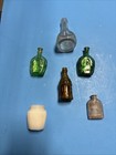 Vintage Lot Of 6 Miniature Colored Glass Bottles Bitters Tree Life Wheaton,ect
