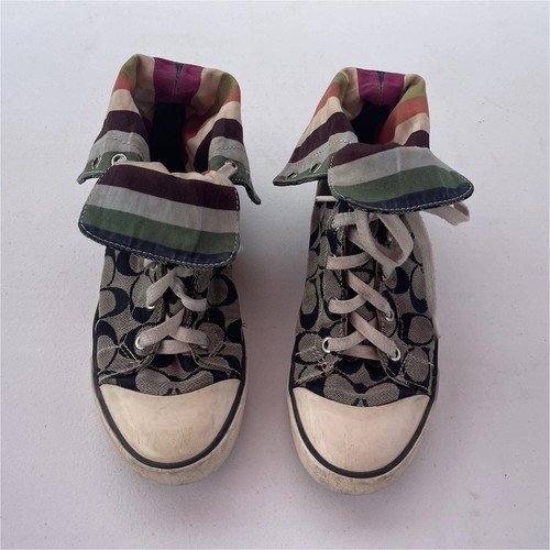 Coach Bonney High Top Chuck Taylor A1283 brown womans shoes size 8.5