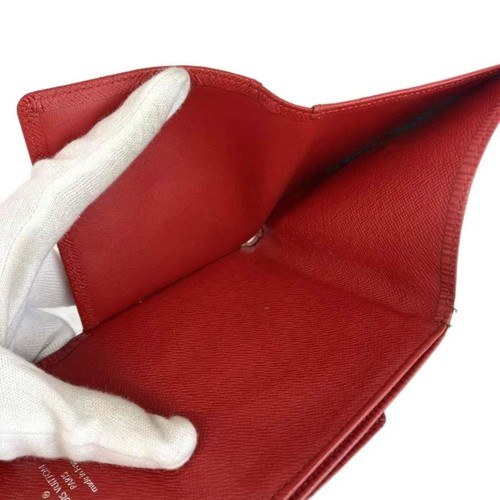 Louis Vuitton Epi Bifold Wallet Red Leather Logo - Picture 7 of 9