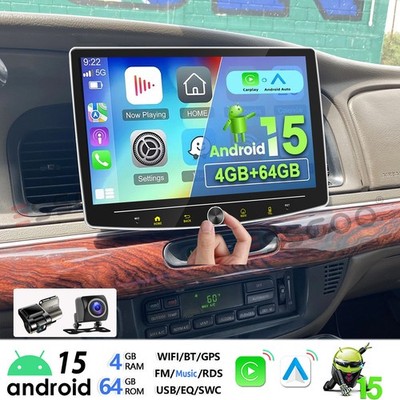 4+64GB DAB+ Android 15 Carplay Autoradio DVR +KAM 1 DIN 360° Drehbar Bildschirm