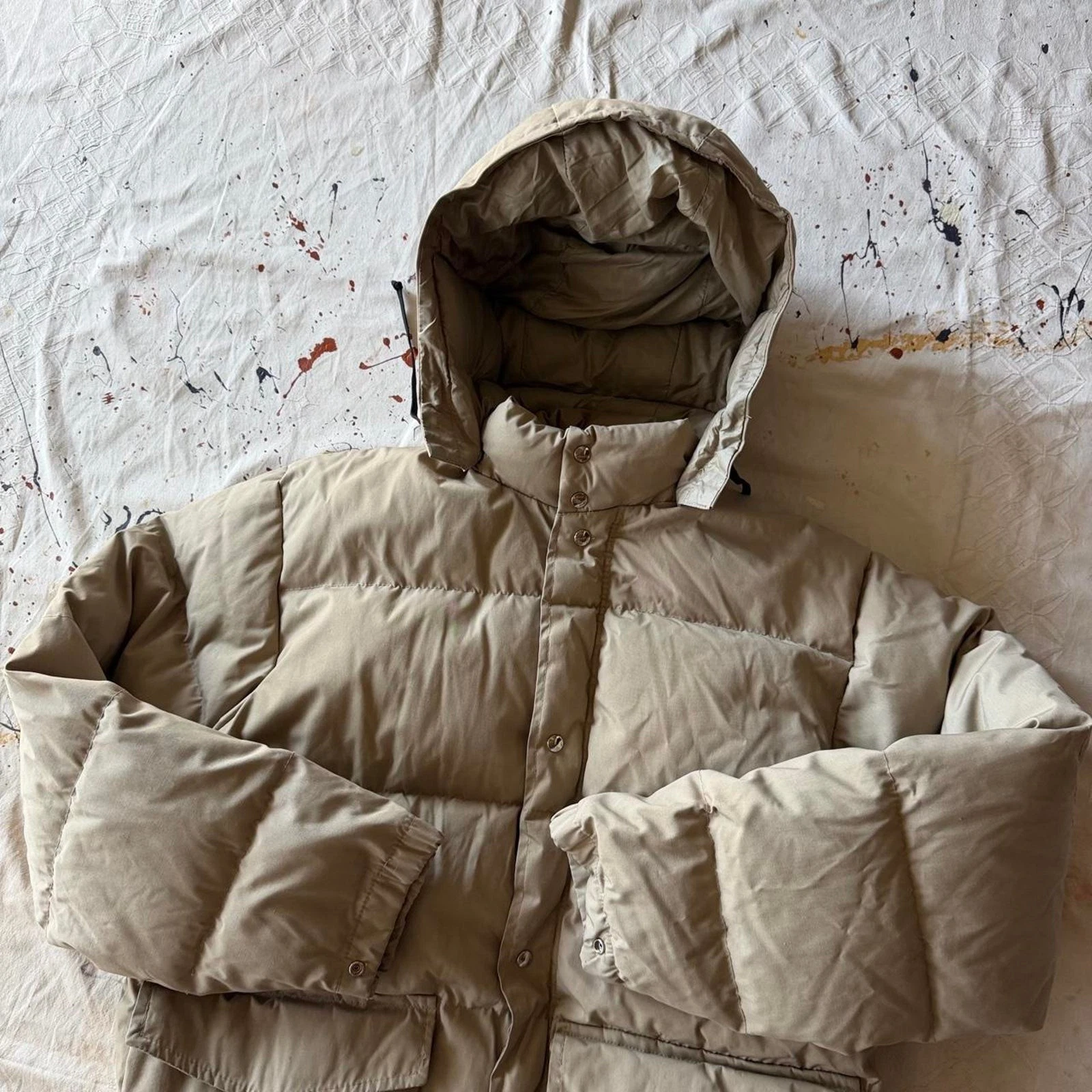 Vintage 70s Jones Goose Down Hooded Puffer Jacket Size M image 3
