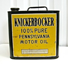 Rare Knickerbocker Pennsylvania Motor Oil Can 2 gallon can Columbia Petroleum