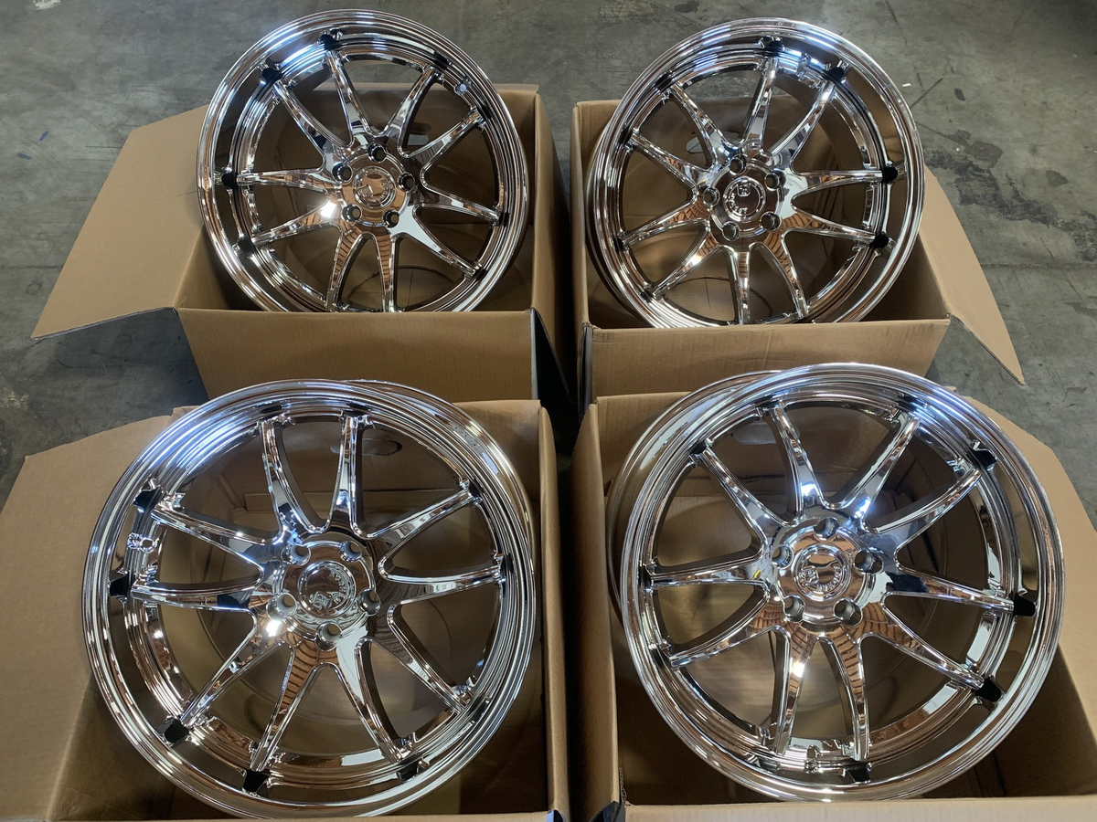 19x9.5 F | 19x11 R +15 | Aodhan DS02 5x114.3 Vacuum Chrome Wheels