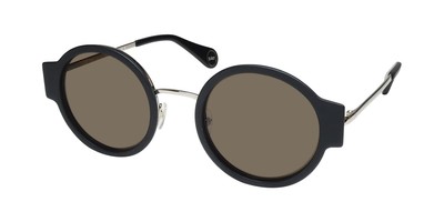 NEW WOOW SUPER EDGY 1 SUNGLASSES WOMENS BLACK ROUND FULL-RIM PLASTIC 47-21-140