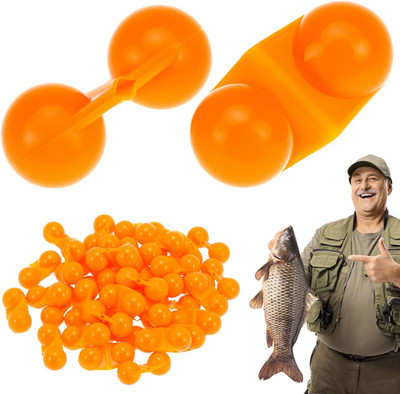 40 Pack Catfish Rattles Double Bead Fishing Attractor Bells Waterproof ABS Lures