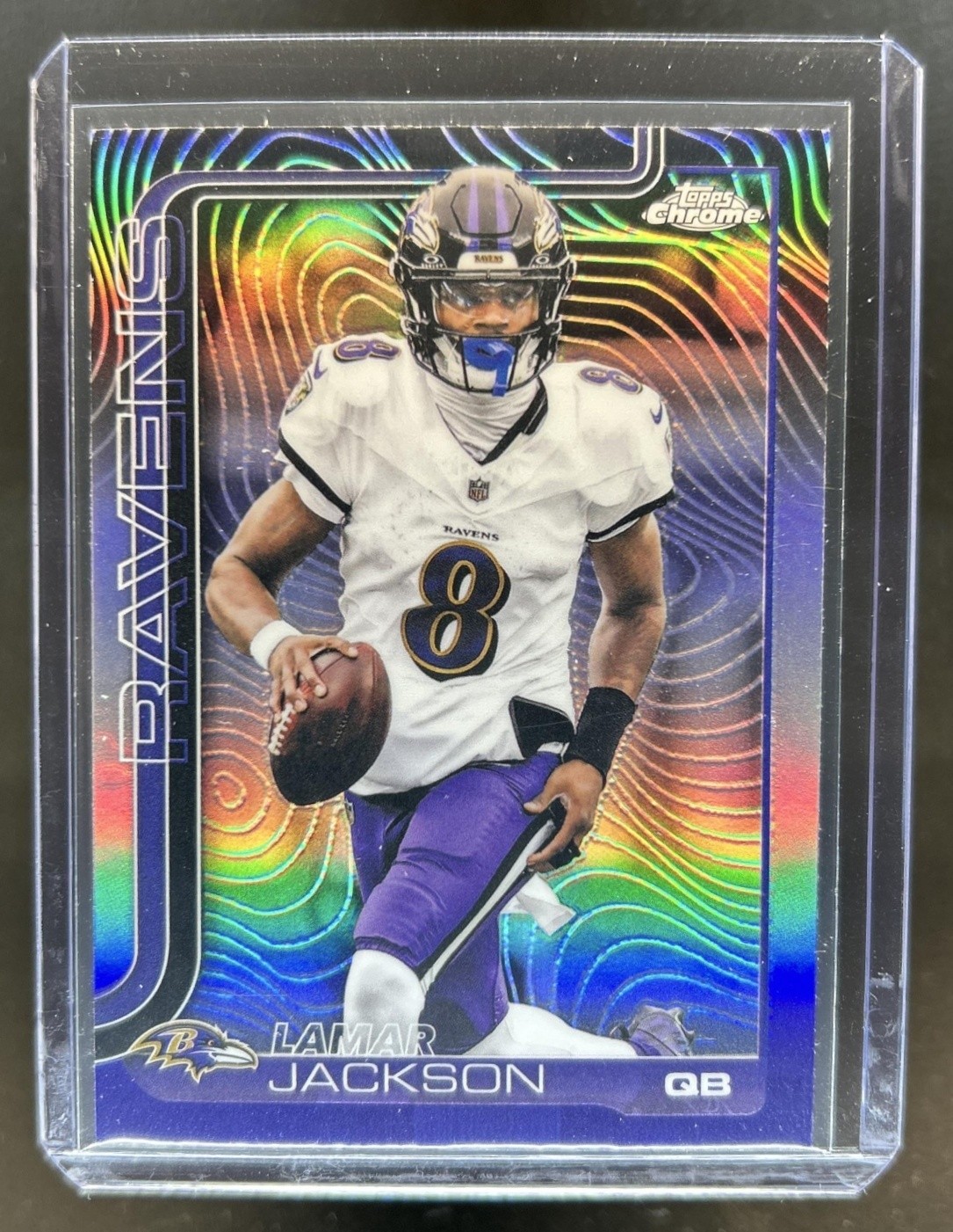 2025 Topps Chrome Lamar Jackson Etch Variation SSP #24 Ravens