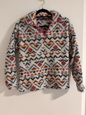 Eddie Bauer Women's Plush Aztec Pattern 1/4 Zip Fleece Pullover