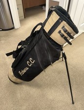 Jones Sports Black/Tan Lightweight Golf Bag w/ Rain Cover  3-Way Club Divider