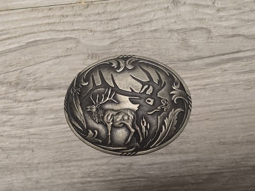 Vintage Buck Deer Stag Belt Buckle Western Native American Hunter Siskiyou