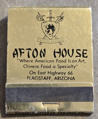 Afton House Flagstaff, AZ White Horse Pub Vtg Unused Matchbook W1