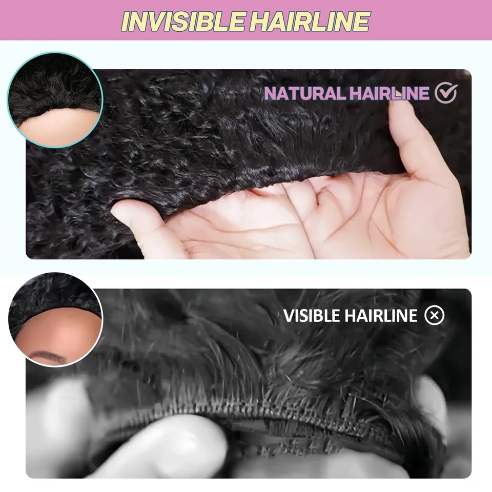 16" Burmese Human Hair Curly Half Wig 250% Density Glueless Seamless Flip - Image 4 of 4