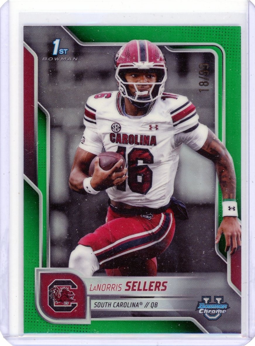 2025 Bowman Chrome U LaNorris Sellers True Green /99 #168