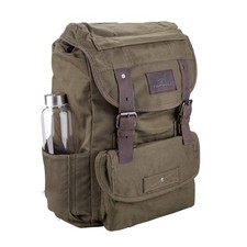 Waterproof Waxed Canvas Backpack for Men Travel Rucksack Leather Trimming Gr...