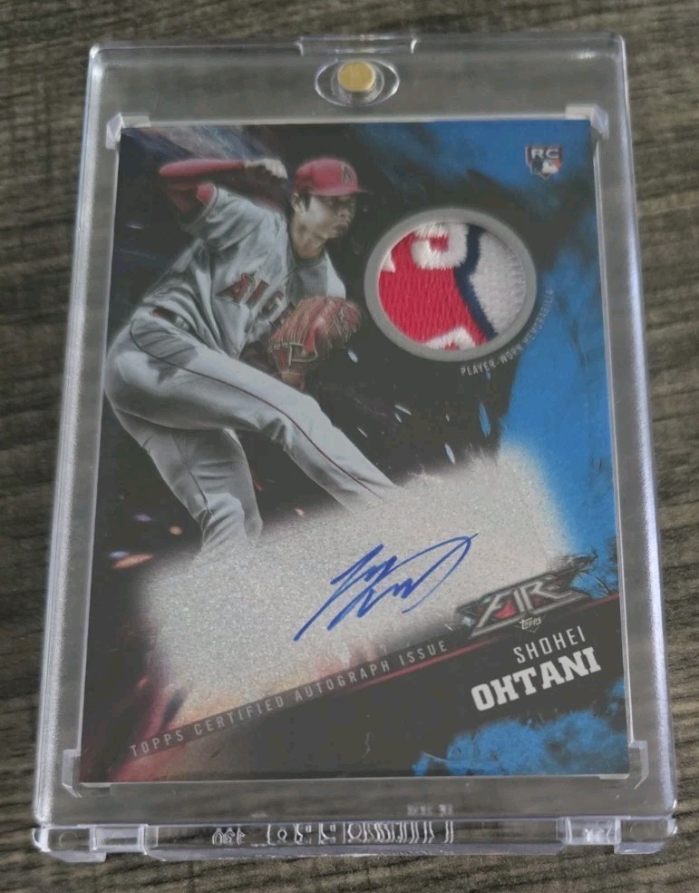 🔥👑 2018 TOPPS FIRE SHOHEI OHTANI ROOKIE PATCH AUTO /15 RC HARD SIGNED SSP GOAT