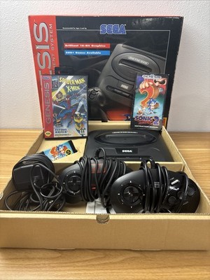 Sega Genesis Model 2 Console Sonic The Hedgehog 2 CIB Tested FREE SHIP