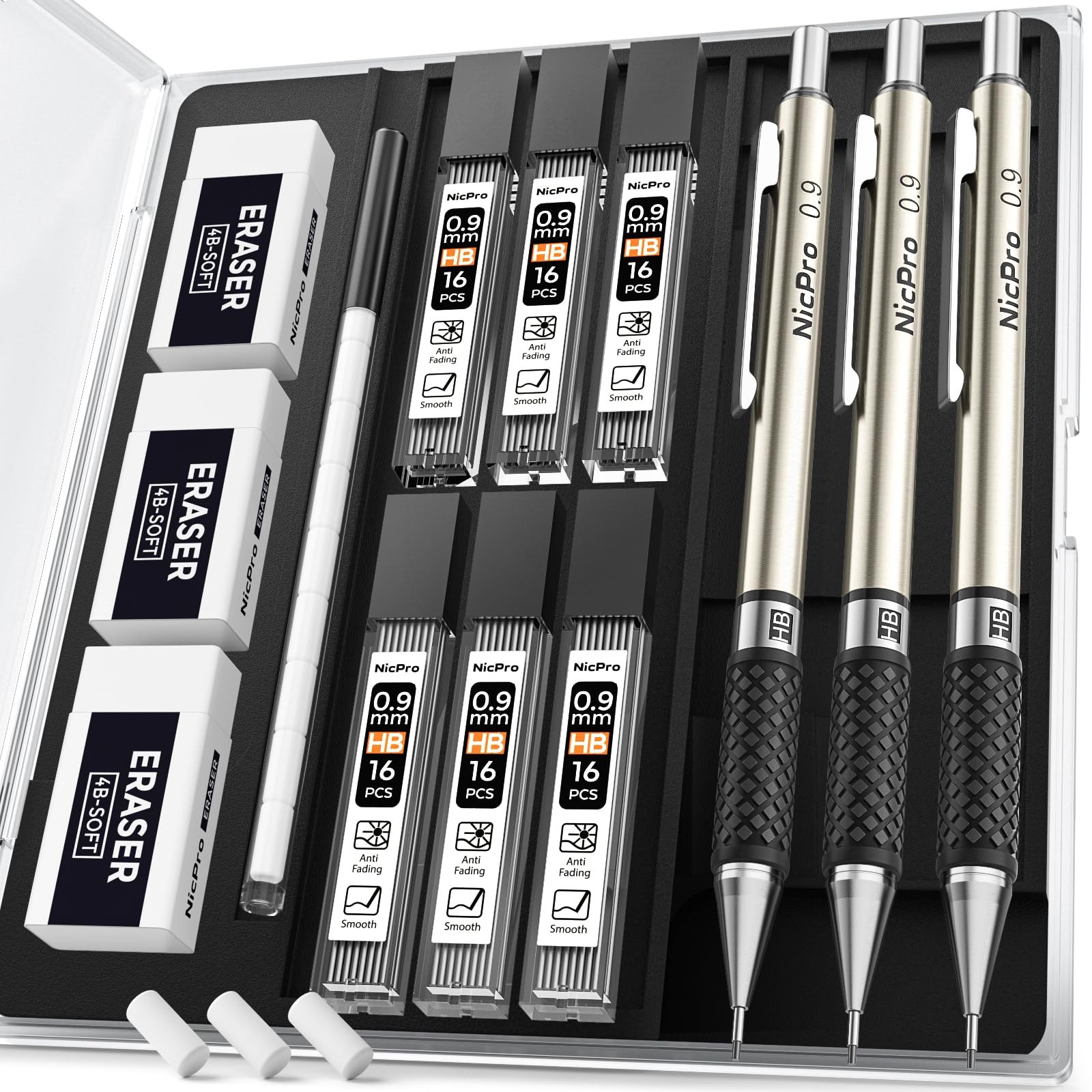 Set In Storage Case, 3 0.9mm, Metallic