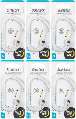 Nite Ize SlideLock Stainless Steel Carabiner #4 - Stainless (6-Pack)