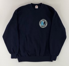 Jerzees VTG 90s Made USA NYC New York City Transit Sweatshirt Blue Mens L