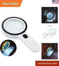 Large 30X Magnifying Glass with Ultra-Bright LED Lights for Low Vision Support