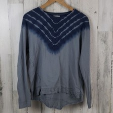 Knox Rose blue gray tie dye striped effect long sleeve top Size Small