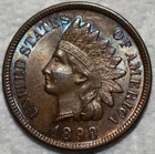 Uncirculated 1898 Indian Head Cent, Superbly Struck & Lightly Toned.