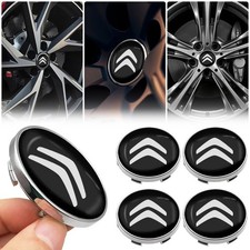 4x Citroen 60mm Alloy Wheel Centre Hub Caps in Black C1 C3 C4 DS3 Most Models UK