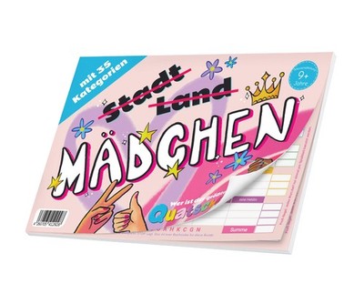 Quatschkopf Mädchen, Stadt Land Fluss Girls Mädels Variante, Spielblock DIN A4