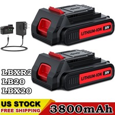 3.8Ah LBXR20 For Black  Decker 20V Battery / Charger Set Max Lithium LB20 LBX20