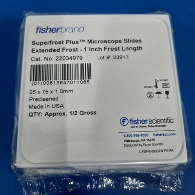 FISHER SCIENTIFIC Fisherbrand Superfrost Plus Microscope Slides Extended Frost- 1" Length 22034979