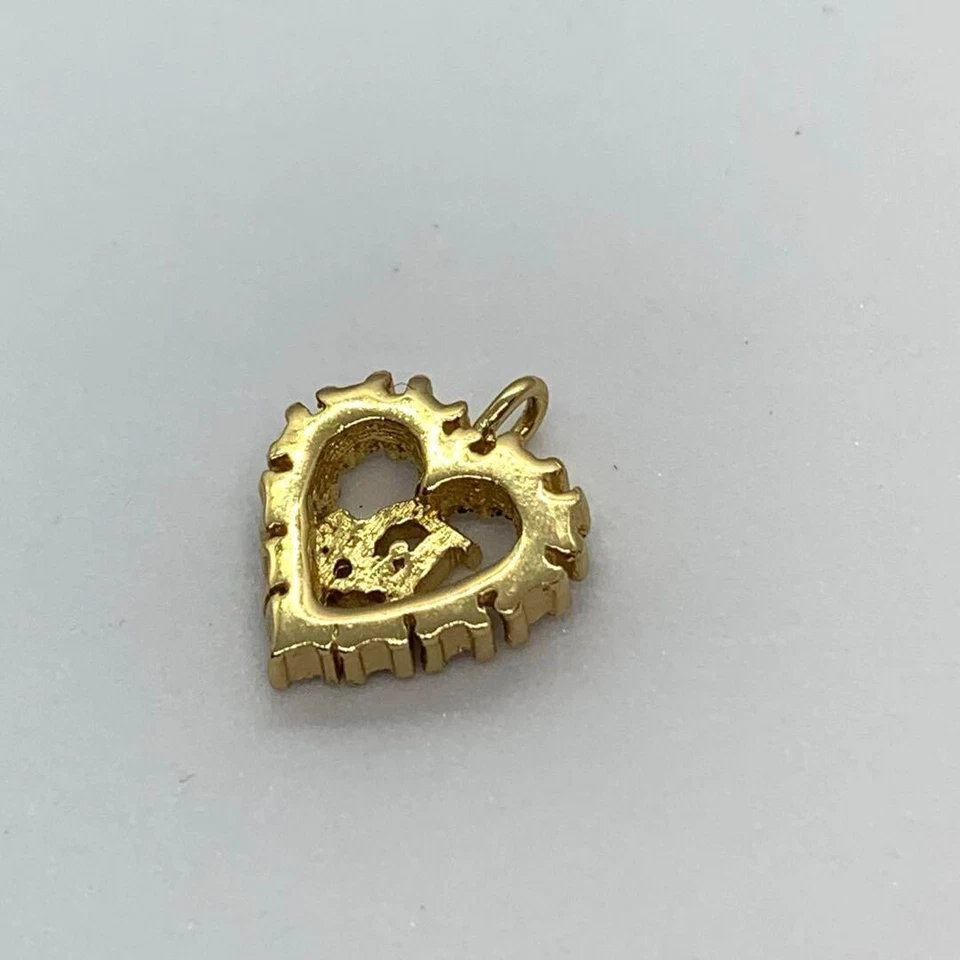 Christian Dior Heart Linestone Pendant Necklace Gold Chain Heart Frame Accessory - Image 3 of 4