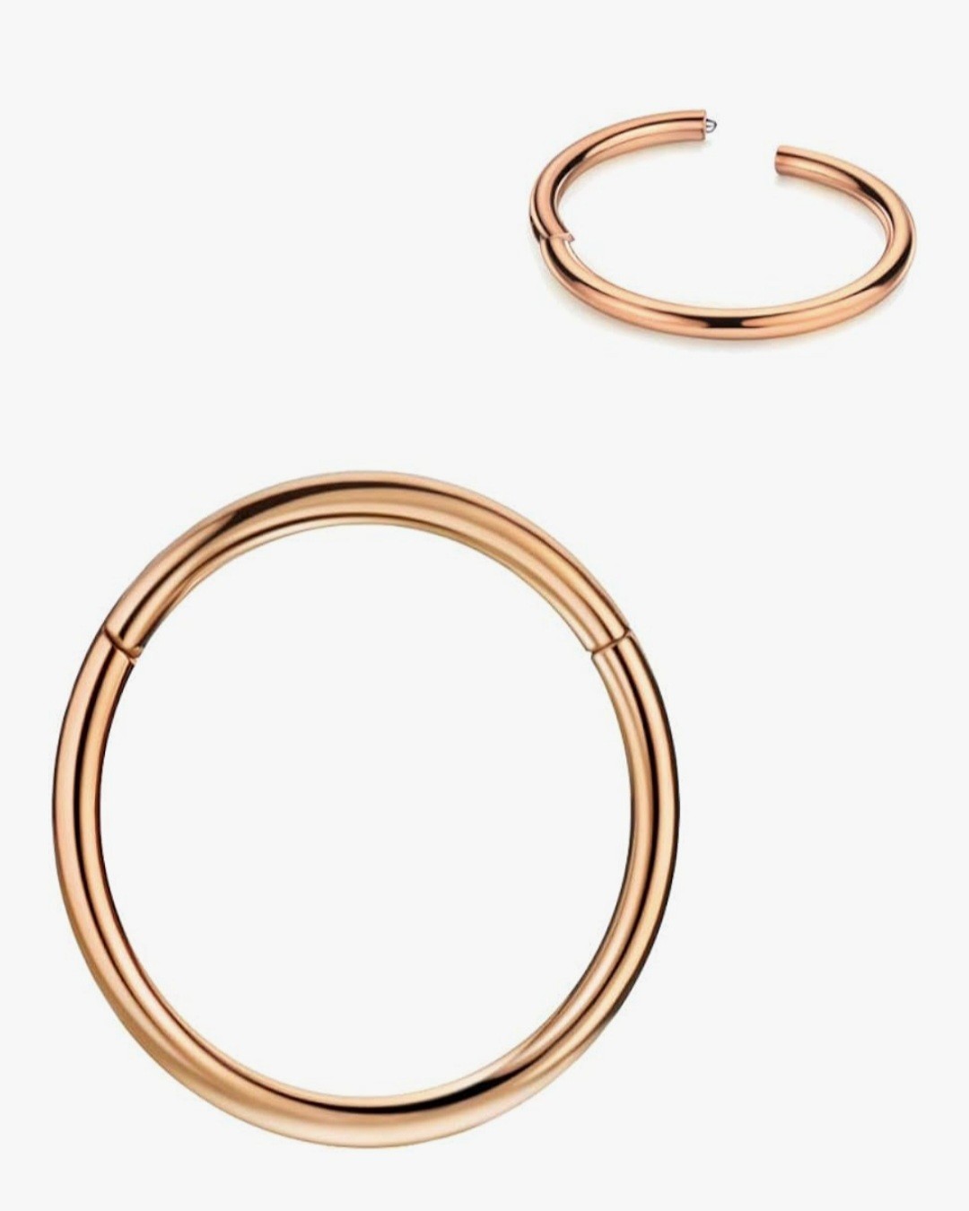 Hombres Mujeres Anillos de Nariz con Bisagras de Acero Quirúrgico 316L Aro Nasal